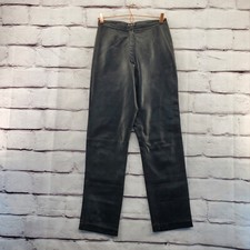 MIXIT Pants Womens 8 Vintage Zip Leather Straight Black Lined