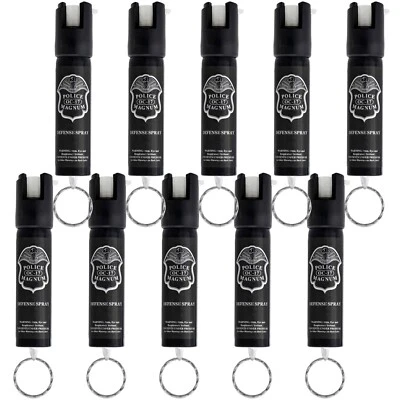10 pack Police Magnum 3/4oz Keyring GID pepper spray Safety Security Protection