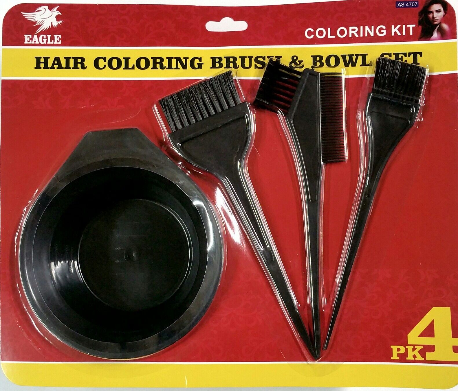 Hair Dye Color Brush Bowl Combo Coloring Brush Kit 4 pieces Set Tint Tool Bleach