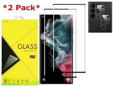 2P Samsung Galaxy S22/22 Ultra Fullcover Tempered Glass Screen/Camera Protector