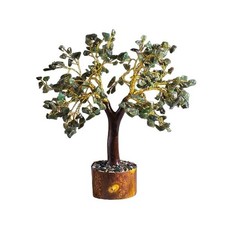Natural Green Jade Tree Healing Gemstone Crystal Bonsai Fortune Money Tree