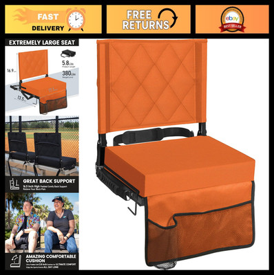 Padded Portable Stadium Seats with Back Support, Bleacher Chairs for Sports Even