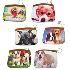 Dog Theme Zipper Pouch with Keychain: 1 Pack