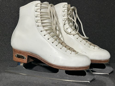 #ad SP Teri Women#x27;s Professional Figure Ice Skates Sz 7.5 AAA w Sheffield MK Blades $129.00
