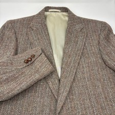 Vintage Harris Tweed 100 Pure Scottish Wool Herringbone Wood Button Sports Coat