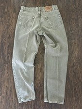 Vtg 90s Levis 550 Jeans 36x32 (34x31 Khaki Olive Green Grey Fade USA Made Grunge