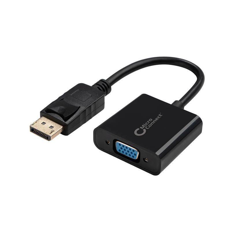 MicroConnect DPVGA15CM DisplayPort to VGA Adapter – Active 1.2, 1920x1080, 15cm