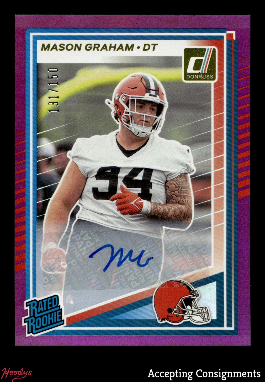 2025 Donruss Rated Rookie Autograph Purple #340 Mason Graham 131/150 RC AUTO