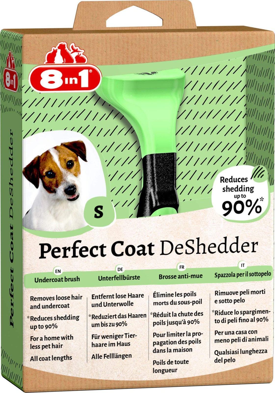 Coat DeShedder S Spazzola Sottopelo per Cani Piccoli Accessori Muta - green foto 3