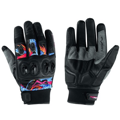 Lederhandschuh Technischer Stoff Atmungsaktiv Sommer Motorrad Motocross Blau