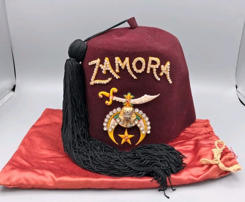 ZAMORA Masonic Shriner's Fez Size 7 1/4 Birmingham AL Tassel & Storage Bag