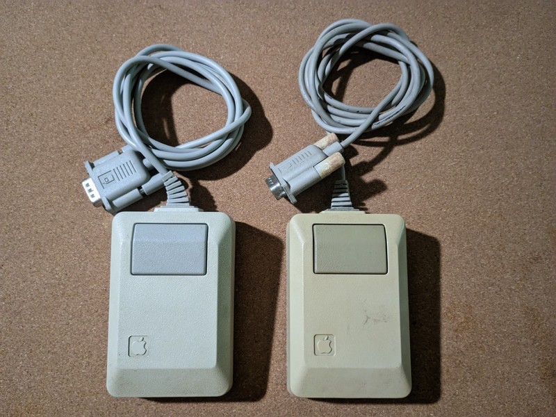 2x Apple Macintosh M0100 Mouse One Button DB-9 for Mac 128K 512K Plus Untested