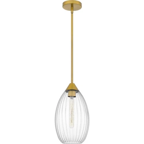 Brushed Gold One Light Mini Pendant from the Quoizel Piccolo Pendant Collection - Picture 2 of 6