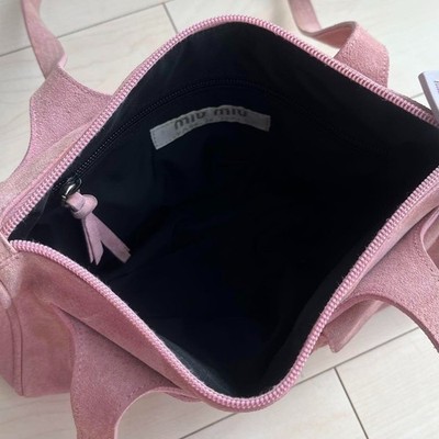 e*e様 MIU MIU archive バッグ MIU MIU Archive Pink Suede Shoulder Bag Tote Authentic Vintage ＃E