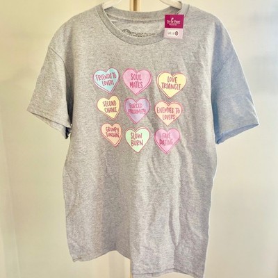 Out of Print Target Romance Tropes Hearts Graphic T-Shirt Gray Womens S