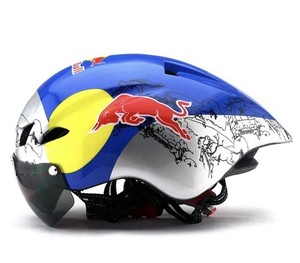 Road Bicycle Helmet Cycling Aero TT Triathlon Red Bull Medium Large