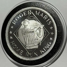 Roger Maris Home Run King Rare Coin 1 Troy Oz .999 Fine Pure Silver Round