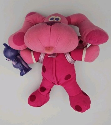Vintage 2000 Viacom Blues Clues Magenta Pink Bedtime Light Up Plush Dog - WORKS
