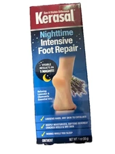Kerasal Nighttime Intensive Foot Repair, Skin Healing Ointment for Cracked Heels