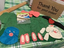    Random Lot of Multi Colored Felt Scraps - Christmas, Easter, Wiggle Eyes
