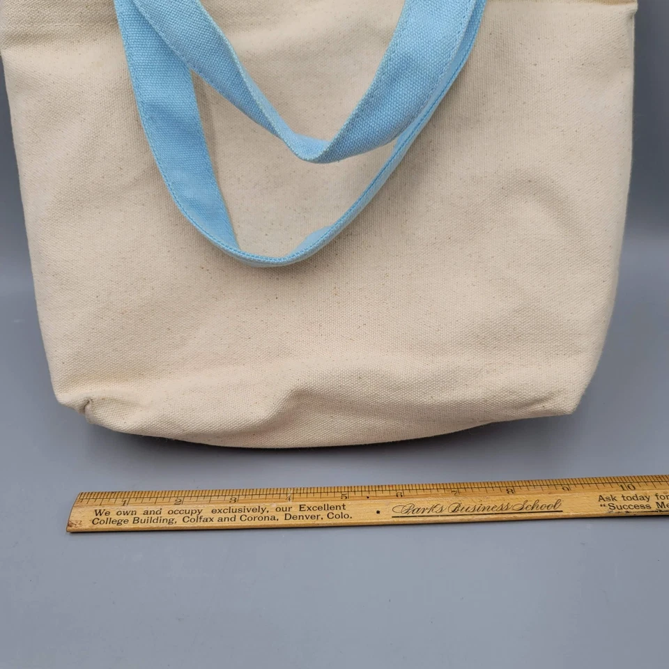 Bolso de Mano Peanuts Snoopy Lona Azul Asas Cremallera Superior Woodstock Charlie Marrón Foto 4 de 4