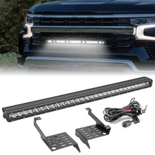 For 2020+ Chevy Silverado 1500 Bumper 31" LED Light Bar + Mount Bracket + Wiring