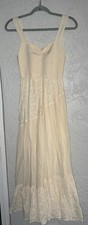 American Eagle Outfitters Cream Boho Maxi Dress with Smocked Top