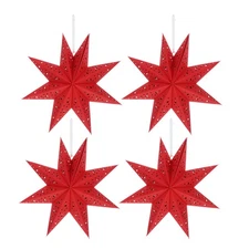 4 Pcs Star Lamp Shade Paper Lampshade Hanging Lanterns Party Decorations