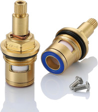 2 Pack Mixer Tap Cartridge 1/4 Turn 20 Spline Brass Replacement Ceramic Tap Valv