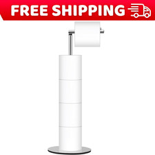 Toilet Paper Holder Stand, Free Standing Toilet Paper Roll Holder with Reserve