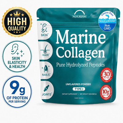 Pure Marine Collagen Peptides Powder Hydrolyzed Type I Wild Caught Fish 10.58oz