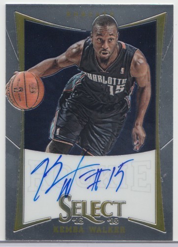 2012-13 PANINI SELECT KEMBA WALKER AUTO AUTOGRAPH ROOKIE RC #166 7/149 BOBCATS