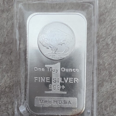 #ad 1 Troy Ounce Silver Bar .999 Fine Buffalo Design Made in USA $90.00