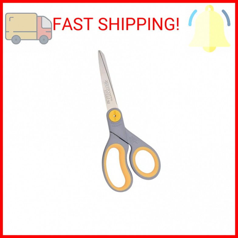 Westcott 8-Inch Titanium-Bonded Scissors with Adjustable Glide Feature for Offic