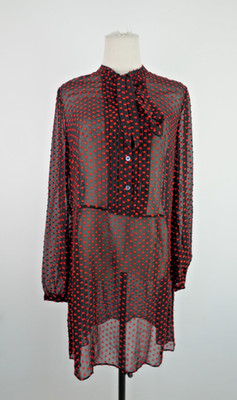 MCQ ALEXANDER MCQUEEN DAMEN KLEID GR 40 DRESS WOMAN ITALY VERSCHLEIERT BLUSE POIS