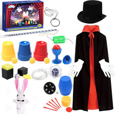 Magic Tricks-Magic Kit for Kids Age 6-8,Magic Set with Magician Costume,Magic Wa