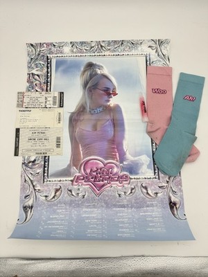Kim Petras 1st Concert Poster & 3 Ticket Stubs 2018/2019 Tours, Woo-Ah! Socks