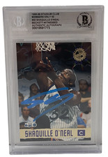 Shaquille O'Neal Signed 1995-96 Stadium Club #30 Magic Beckett Witness Slabbed