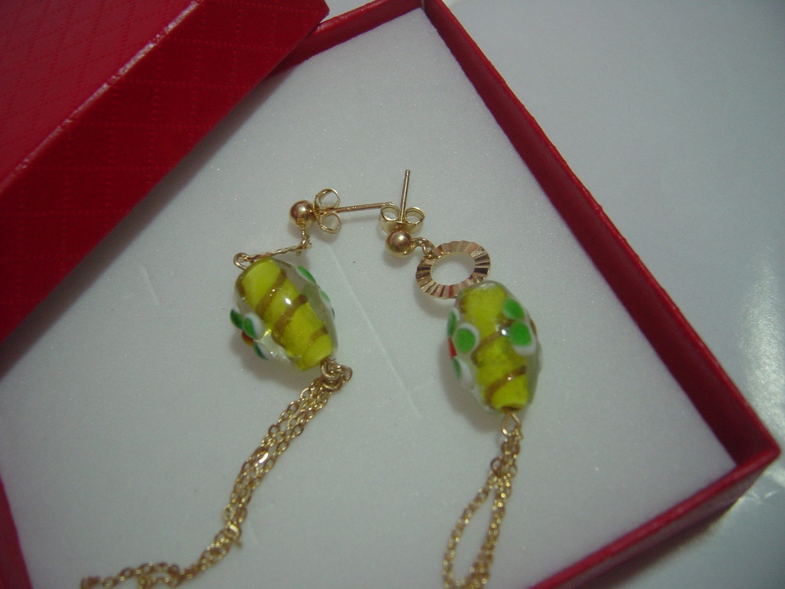 Solid Silver &gp-Earrings- quality-venetian glass… - image 2