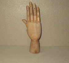 Vintage Wooden Artists Mannequin Bendable Hand Articulated 9.75”