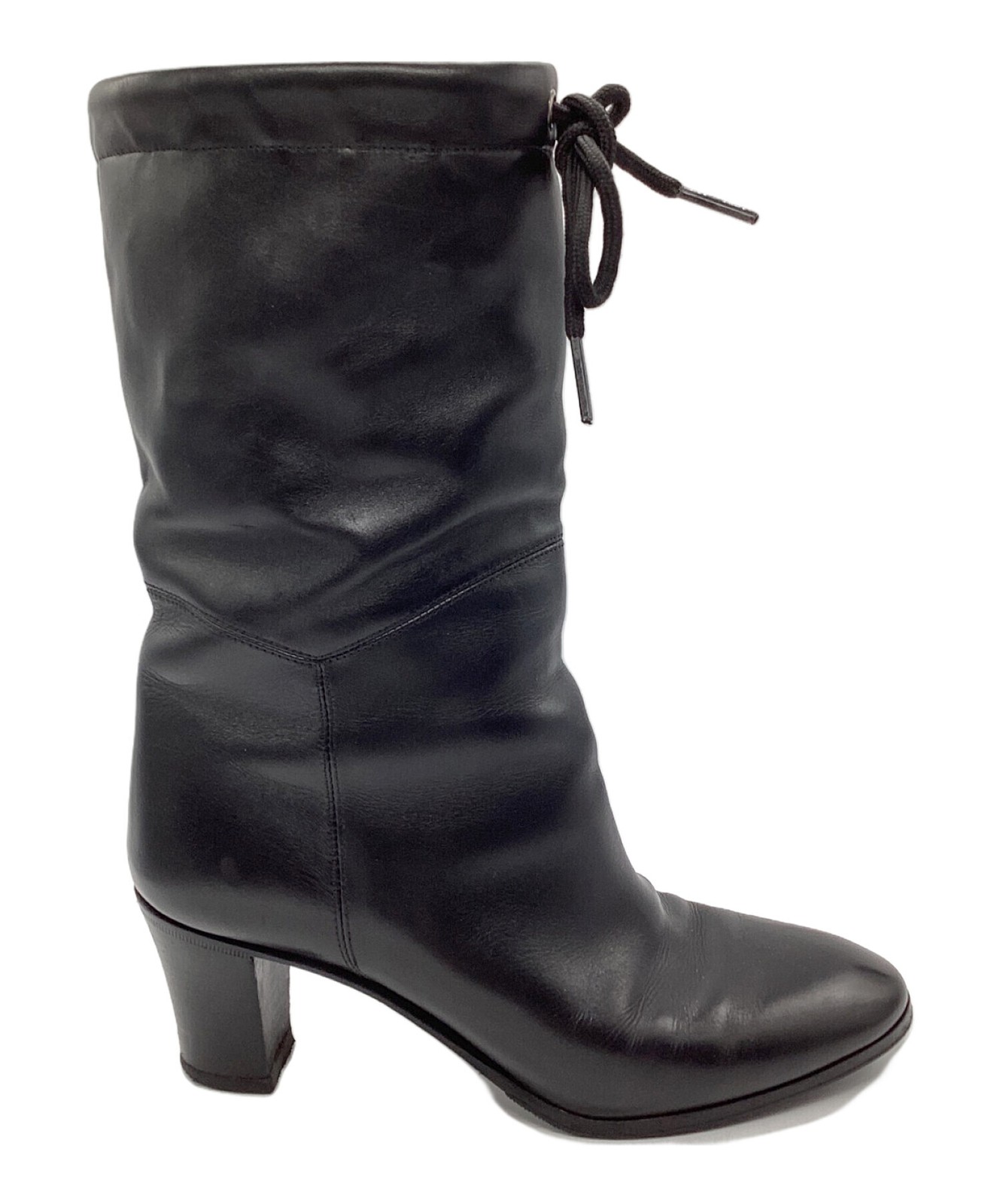 GUCCI August Boots Shoes EU 37 US 7 Leather Black Authentic thumbnail 4