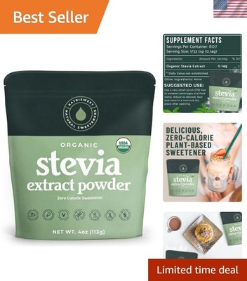 Organic Stevia Extract Powder, 100% Pure Stevia Extract Sweetener Powder, 4 o...