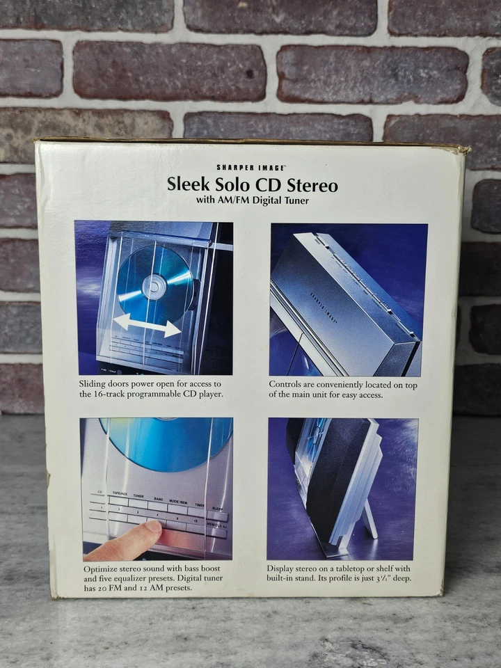 Sharper Image Sleek Solo CD Player Stereo w/ AM/FM Digital Tuner SO330 Brand New - Image 4 of 4