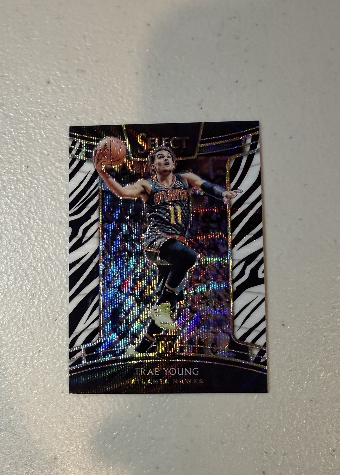 2018-19 Panini Select Concourse Trae Young #45 Zebra Prizm (RC)