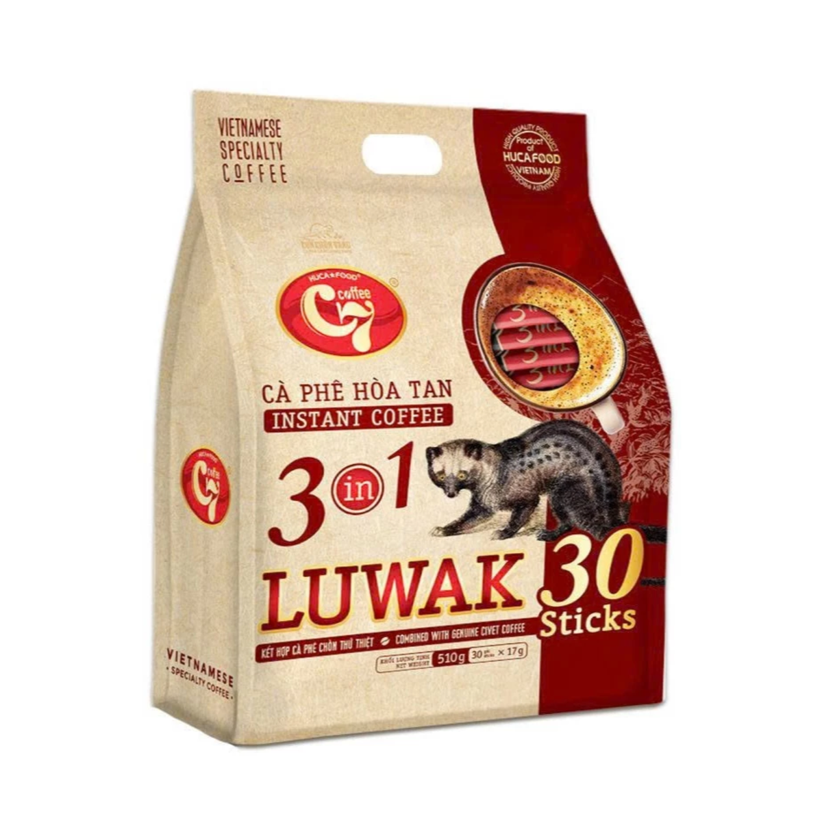 Vietnamese Luwak C7 3-in-1 Instant Coffee Bag of 30 Sachets
