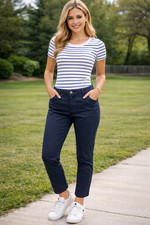 Eddie Bauer Legendwash Stretch Process Straight Leg Pants Womens Sz 8 Blue