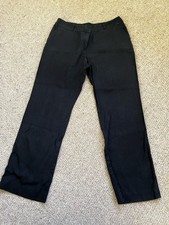 Tu Black Straight-Leg Linen Trousers 14R