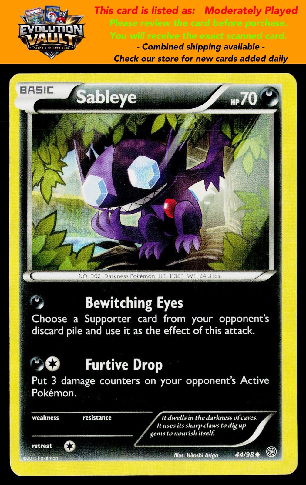 XY - Ancient Origins #44/98 Sableye (MP)