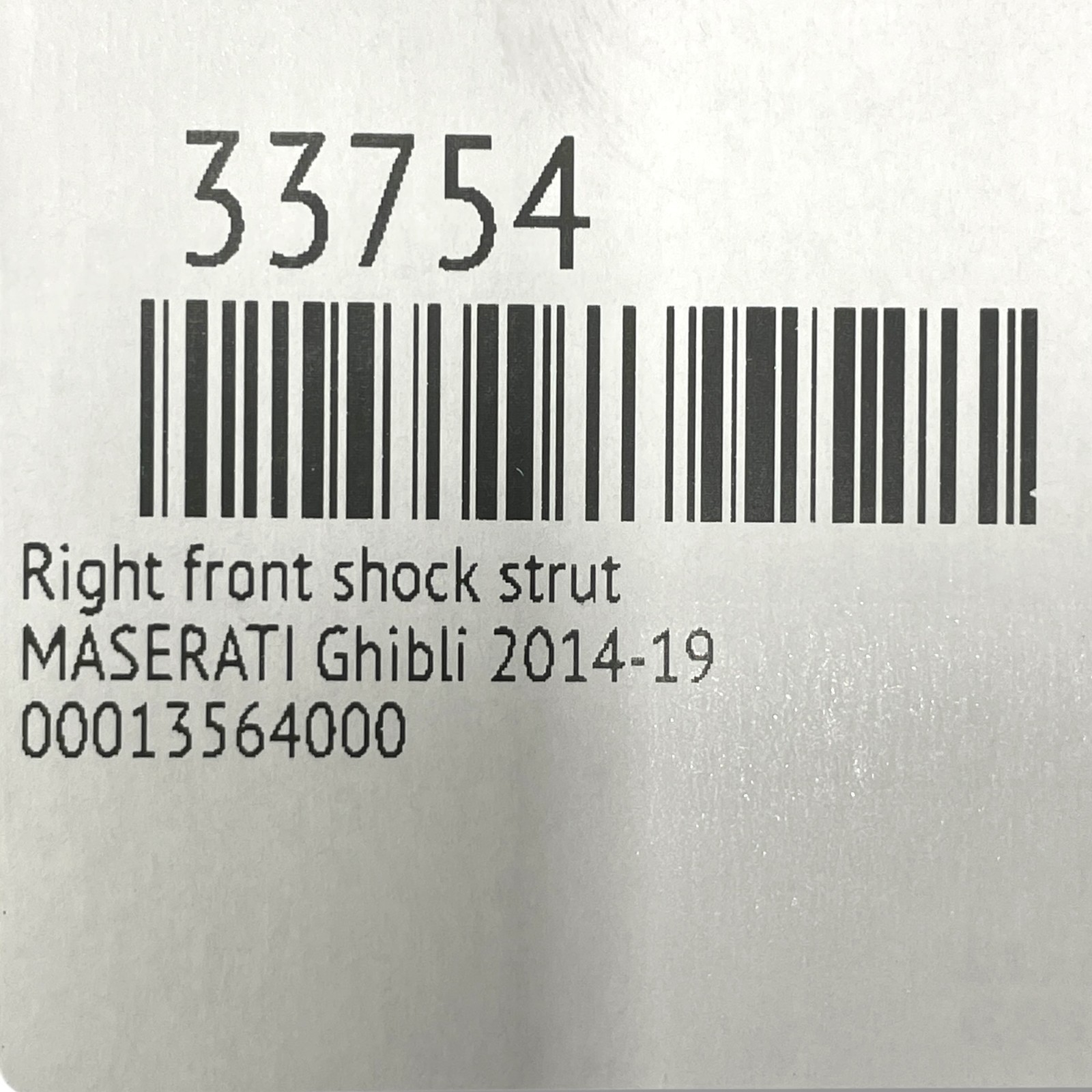 Maserati Ghibli 2014-2019 Front Right Strut assembly P/N 00013564000