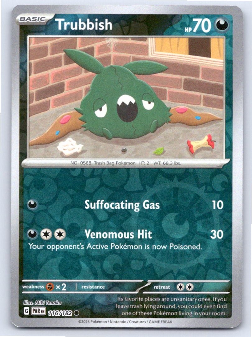 2023 POKEMON TRUBBISH PARADOX RIFT 116/182 REVERSE HOLO C NM A79094 FREE S&H